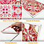 Walplus Moroccan Rose Red Mosaic 3D Tile Stickers Multipack 48Pcs