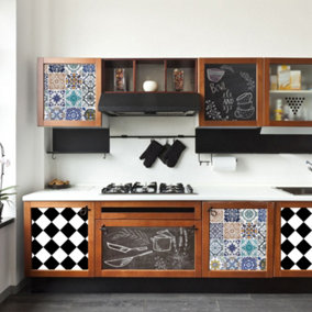 Walplus Mosaic Tiles And Pattern Blackboard Furniture Wrap Self-Adhesive Decal Wall Sticker