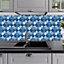 Walplus Mother Pearl Blue Jewel Large Mosaic Wall Metallic Tile Sticker Set Multipack 120Pcs