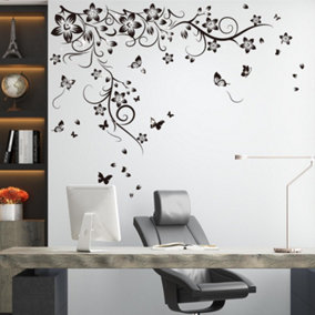 Walplus New Huge Butterfly Vine With Swarovski Crystals Home Office Wall Sticker