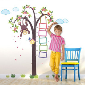 Walplus Nursery Children Wall Stickers Decoration Murals Monkey Height Measure Vinyl Kids Sticker PVC Multicoloured