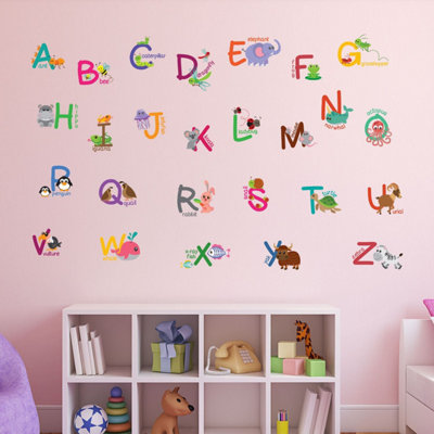 Walplus Nursery Room Wall Stickers Art Murals Decals - Fauna Animal Alphabet Kids Sticker PVC Multi - 3