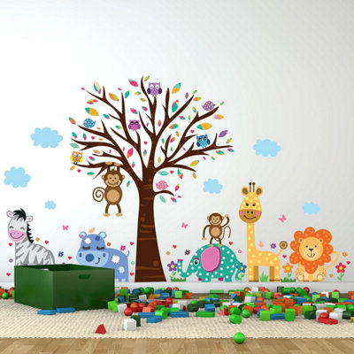 Walplus Nursery Room Wall Stickers Art Murals Decals - Happy London Zoo Kids Sticker PVC Multi - 3