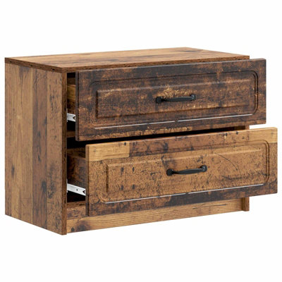 Walplus Old Wood Engineered Wood Bedside Cabinet 62 x 34.5 x 44.5 cm