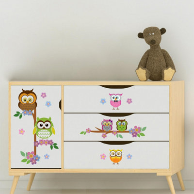 Walplus Owl Flower Tree Kids Sticker PVC Multicoloured - 3