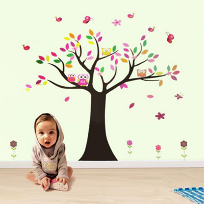 Walplus Owl Tree Children Decals Bedroom Decoration Kids Sticker PVC ...