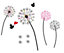 Walplus Pink Dandelion Kids Sticker PVC Pink