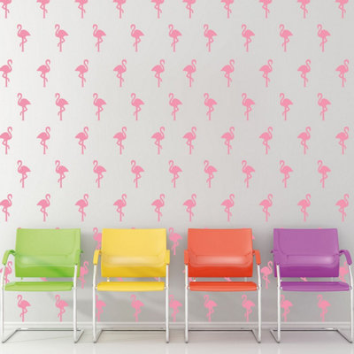 Walplus Pink Flamingos X 3 Packs Kids Sticker PVC Pink
