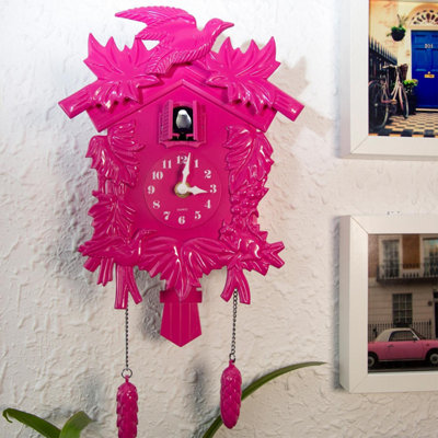Walplus Pink Vinatge Wall Clock Cuckoo
