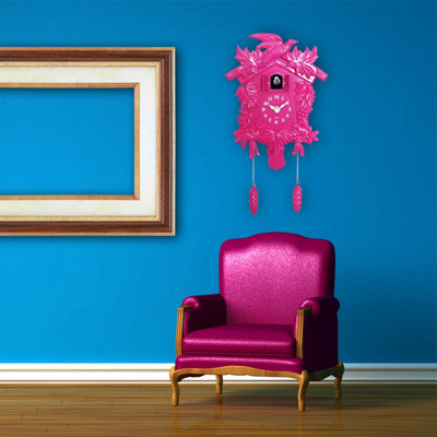Walplus Pink Vinatge Wall Clock Cuckoo - 3