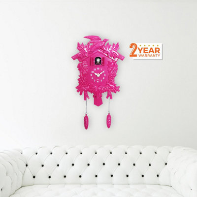 Walplus Pink Vinatge Wall Clock Cuckoo - 5