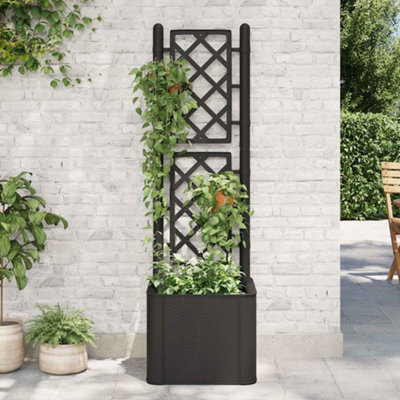 WALPLUS Plastic Garden Planter with Trellis Self-Watering 35 L