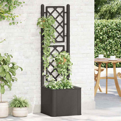 WALPLUS Plastic Garden Planter with Trellis Self-Watering 35 L