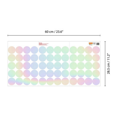 Walplus Polka Dots Holographic X 5 Kids Sticker Aluminium Film Silver - 6