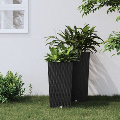 WALPLUS Polypropylene Garden Planter Rattan Effect for Patio and Balcony