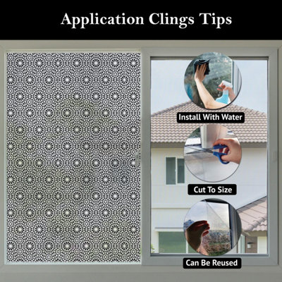 Walplus Rhombus Pattern Window Privacy Film Windows Clings - 8
