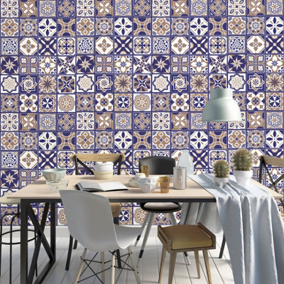 Walplus Royal Combo Mix Tile Stickers DIY at B&Q