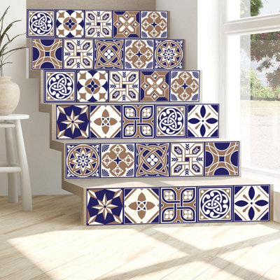 Walplus Royal Peel and Stick Wall Tiles Stickers - 24Pcs 15x15cm Self Adhesive Stick on Tiles for Kitchen