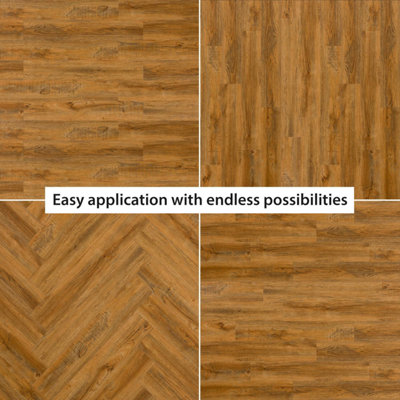 Walplus Rusty Brown Wood Look Vinyl Flooring 15 pcs - 6