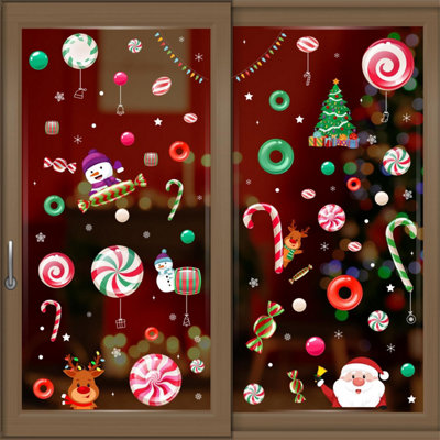 Walplus Santa And Friends In Candyland Window Cling