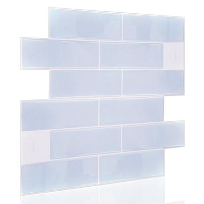 Walplus Serenity Light Blue 3D Tile Stickers Multipack 24pcs