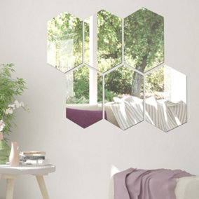 Walplus Set Geometric Mirror Wall Sticker Bedroom Home Decorations