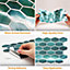 Walplus Shimmering Green Honeycomb Hexa Tile Stickers 2D Multipack 36Pcs