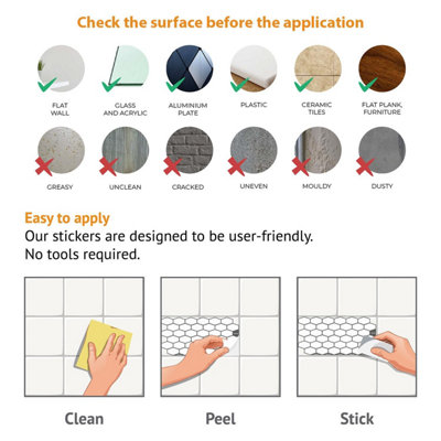 Walplus Shimmering White Honeycomb Hexa Wall 2D Tile Stickers 12 Pcs - 7