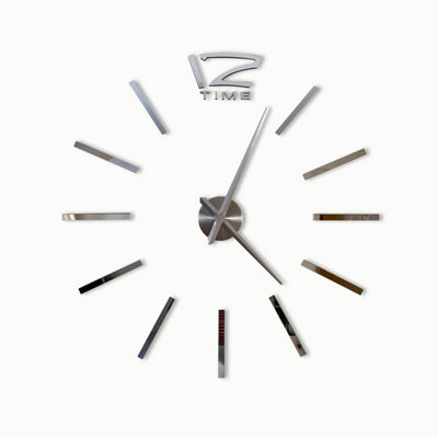 Walplus Silver 3D Giant Vinyl Wall Clock - 4