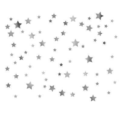 Walplus Silver Metallic Stars X 4 Packs Kids Sticker PVC Silver - 4