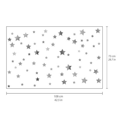 Walplus Silver Metallic Stars X 4 Packs Kids Sticker PVC Silver - 5