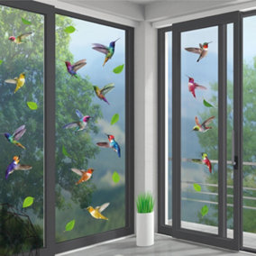Walplus Small Hummingbirds Window Clings Rooms Décor -24Pcs