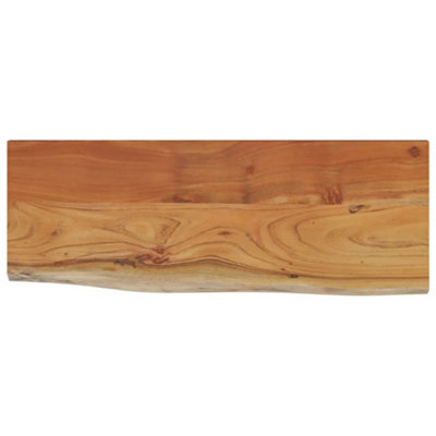 WALPLUS Solid Acacia Wood Floating Wall Shelf Live Edge Rustic Display ...