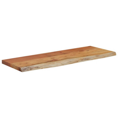 WALPLUS Solid Acacia Wood Floating Wall Shelf Live Edge Rustic Display ...