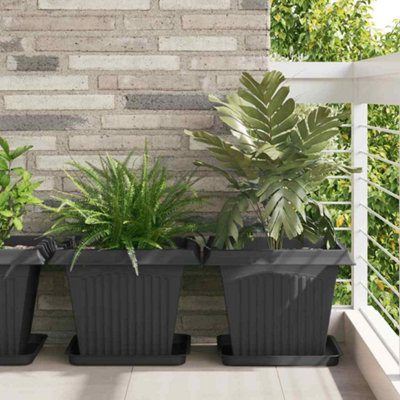 WALPLUS Square Plastic Flower Pot Modern Design