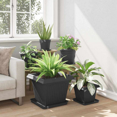 WALPLUS Square Plastic Flower Pot Modern Design