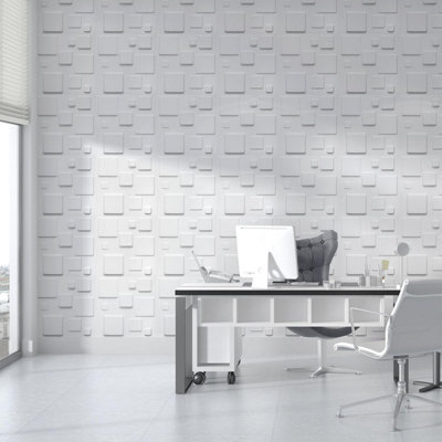 Walplus Squares Eco Friendly 3D Wall Panels Decorative Tiles Eco Fiber