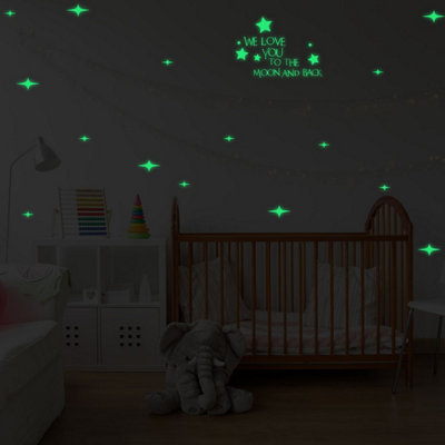 Walplus Stars Glowing Sticker - Letters Stars Glowing Sticker