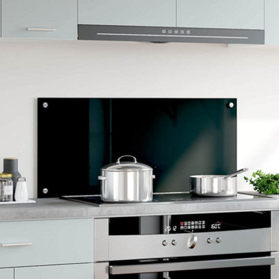 WALPLUS Tempered Glass Kitchen Splashback Heat Resistant Easy Clean ...