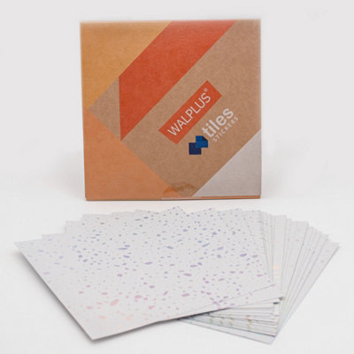 Walplus Terrazzo Holographic Glitter White Peel and Stick Wall Tiles ...