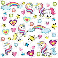 Walplus Unicorn Kids Sticker PVC Pink
