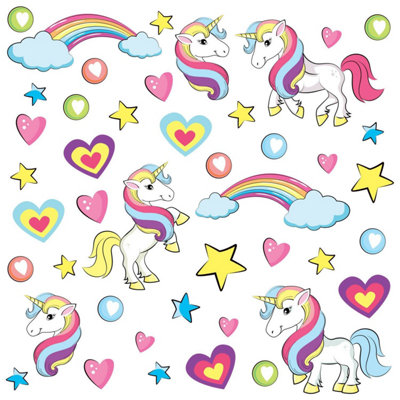 Walplus Unicorn Kids Sticker PVC Pink