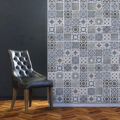 Walplus Vintage Azulejo Tile Stickers Tiles Backsplash for Kitchen,Room PVC Price Comparisons | Compare The Build