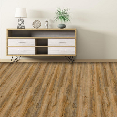 Walplus Vintage Brown Wood Look Vinyl Flooring 15pcs