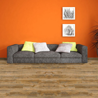 Walplus Vintage Brown Wood Look Vinyl Flooring 15pcs