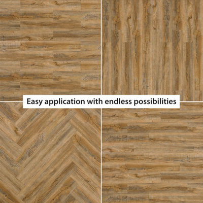 Walplus Vintage Brown Wood Look Vinyl Flooring 15pcs - 6