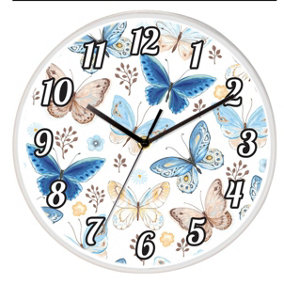 Walplus Vintage Butterflies Children Clock - 25 cm / 9.8 in