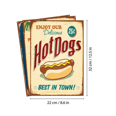 Walplus Vintage Metal Sign Wall Collage Mural Stickers Set - 5