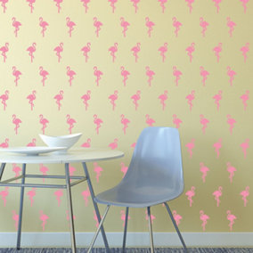 Walplus Vinyl Wall Stickers Decals - Diy - Pink Flamingos Kids Sticker
