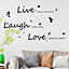 Walplus Wall Art Vivid Live Laugh Love Wall Stickers Art Mural Quote Wallpaper Living Room Decals